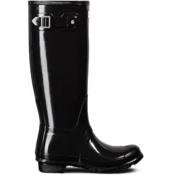 Hunter Womens Original Tall Gloss Wellington Boots -Sealskinz Sale Store WFT1000RGL BLK 2