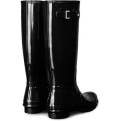 Hunter Womens Original Tall Gloss Wellington Boots -Sealskinz Sale Store WFT1000RGL BLK 3